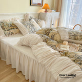 Victorian Inspired Ruffle Bedding Set / Cotton Yellow