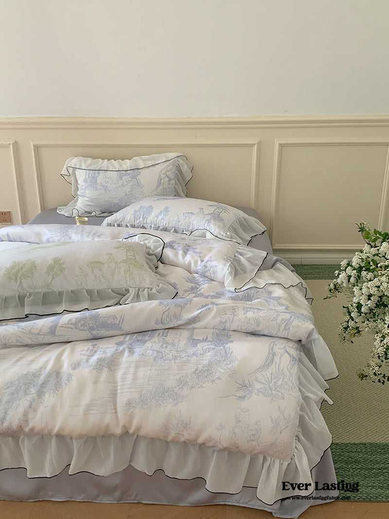 Victorian Inspired Soft Lace Ruffle Bedding Bundle