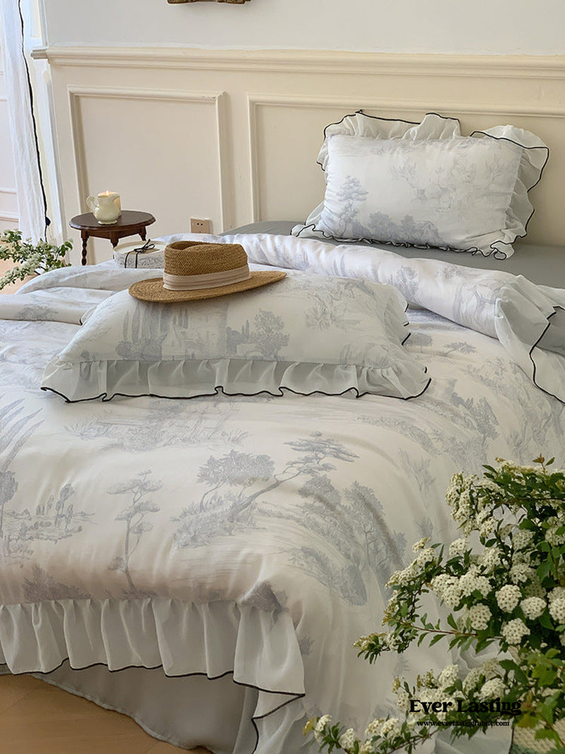 Victorian Inspired Soft Lace Ruffle Bedding Bundle