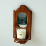 Retro Wooden Mirror & Candlestick Holder A Candle