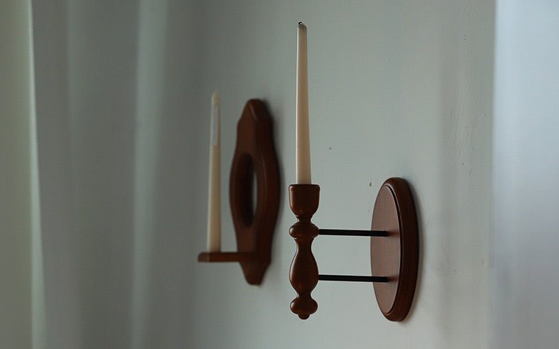  - Ever Lasting - Vintage Aesthetic Wooden Wall Mirror & Candlestick Holder (4 Styles) - Candle Holder - Ever Lasting