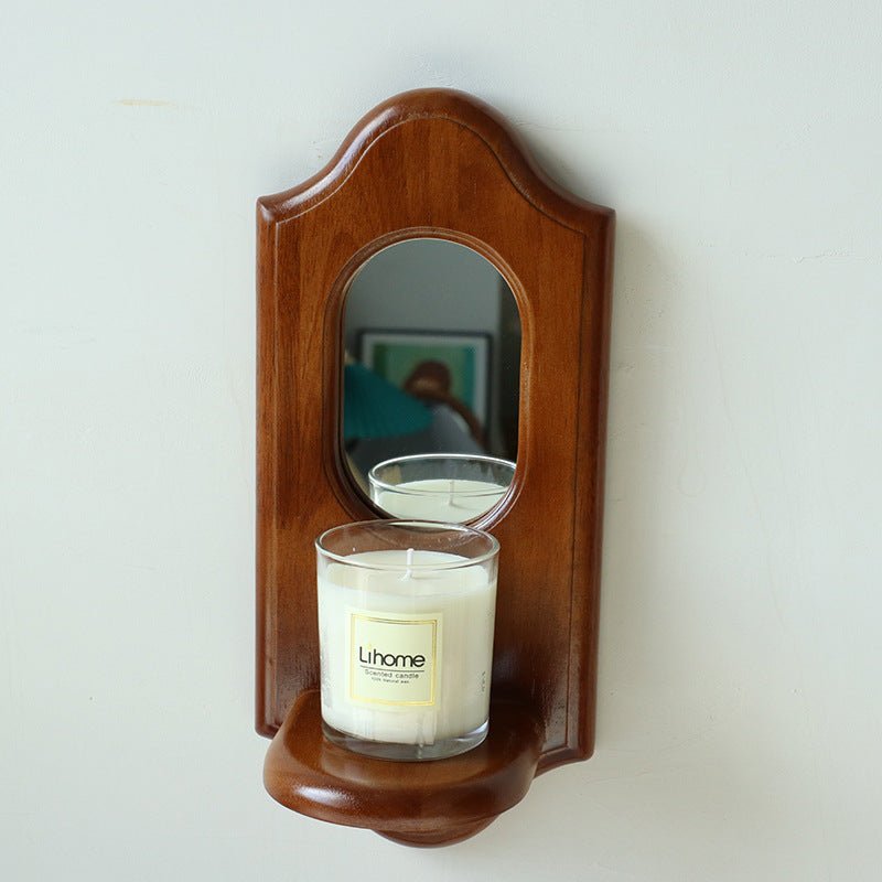  - Ever Lasting - Vintage Aesthetic Wooden Wall Mirror & Candlestick Holder (4 Styles) - Candle Holder - Ever Lasting