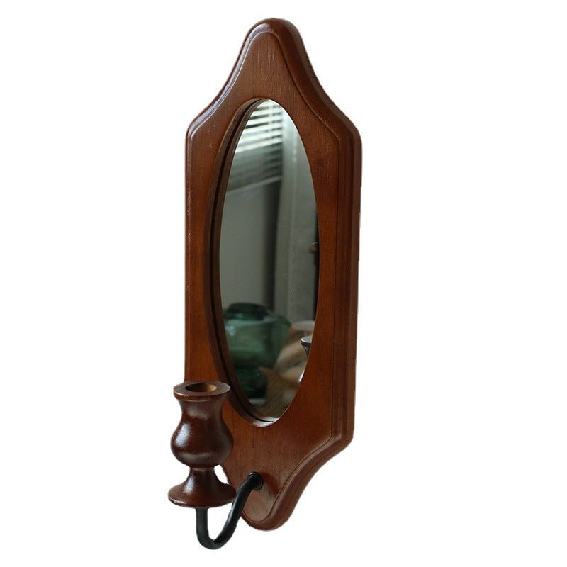  - Ever Lasting - Vintage Aesthetic Wooden Wall Mirror & Candlestick Holder (4 Styles) - Candle Holder - Ever Lasting