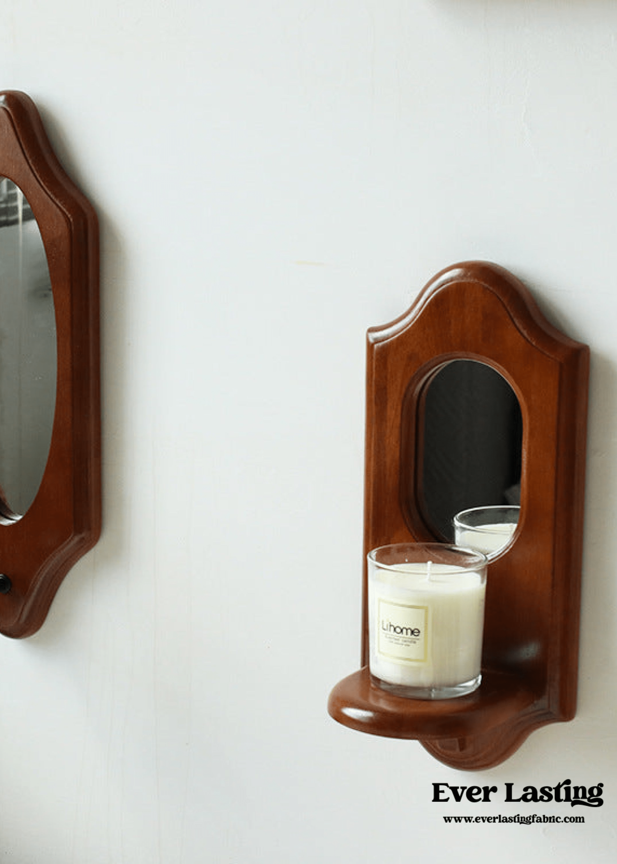  - Ever Lasting - Vintage Aesthetic Wooden Wall Mirror & Candlestick Holder (4 Styles) - Candle Holder - Ever Lasting