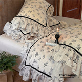 Vintage Inspired Black Lace Floral Bedding Bundle