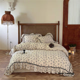 Vintage Inspired Black Lace Floral Bedding Bundle