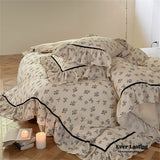 Vintage Inspired Black Lace Floral Bedding Bundle