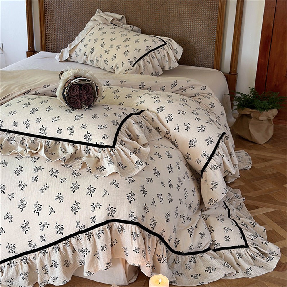  - Ever Lasting - Vintage Inspired Black Lace Floral Bedding Bundle - Bedding Bundle - Ever Lasting