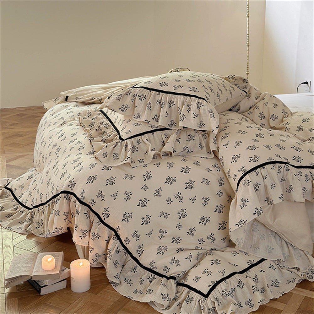  - Ever Lasting - Vintage Inspired Black Lace Floral Bedding Bundle - Bedding Bundle - Ever Lasting
