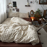 Vintage Inspired Dark Floral Bedding Set / Brown Beige