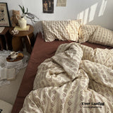 Vintage Inspired Dark Floral Bedding Set / Brown Yellow