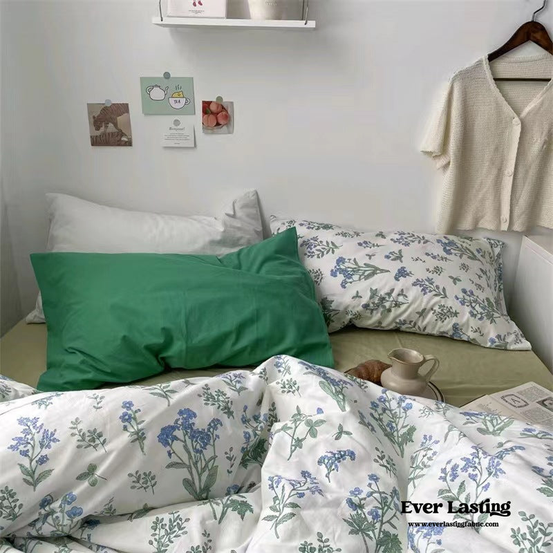 Vintage Inspired Floral Bedding Bundle Green / Small Flat