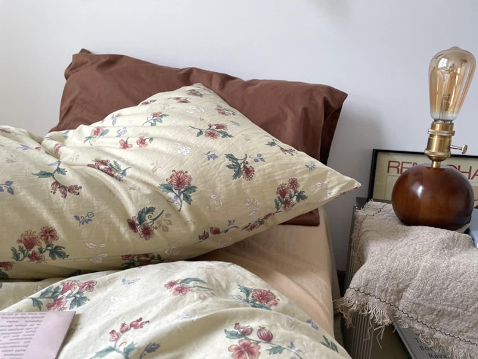  - Ever Lasting - Vintage Inspired Floral Duvet Cover / Brown + Beige - Duvet Cover - Ever Lasting