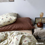 Vintage Inspired Floral Pillowcases Brown Pillow Cases