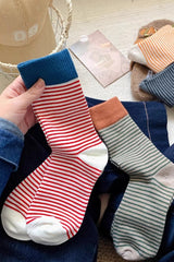 Vintage Inspired Pinstripe Cotton Socks