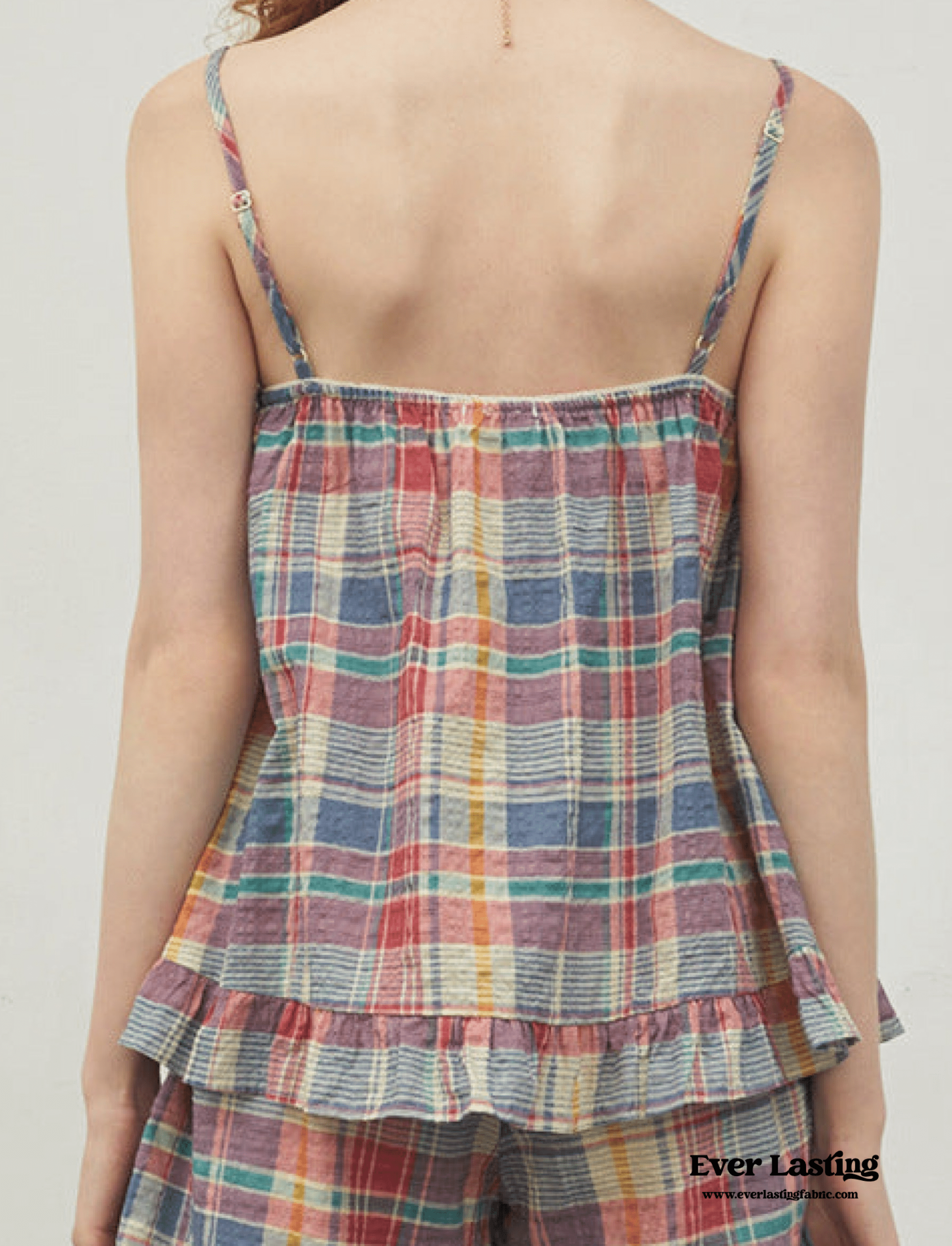  - Ever Lasting - Vintage Inspired Plaid Tank Shorts Pajama Set - Pajamas - Ever Lasting