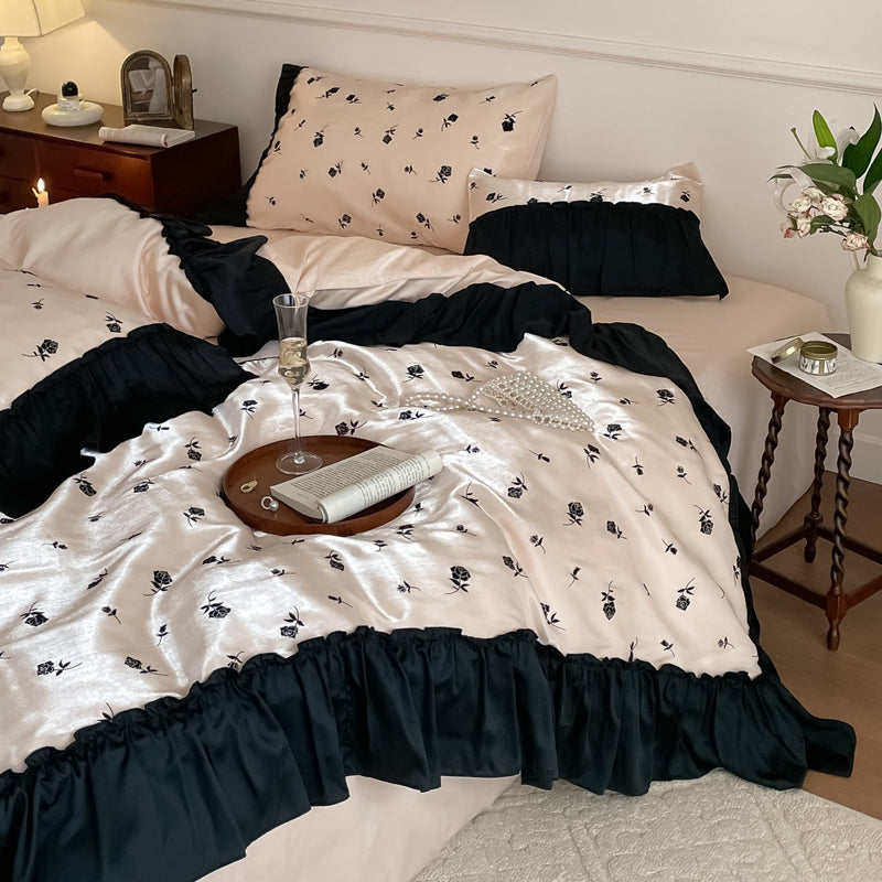 Peach Gold Heart Polka Dot Reversible Comforter Bedding Set – Cozy