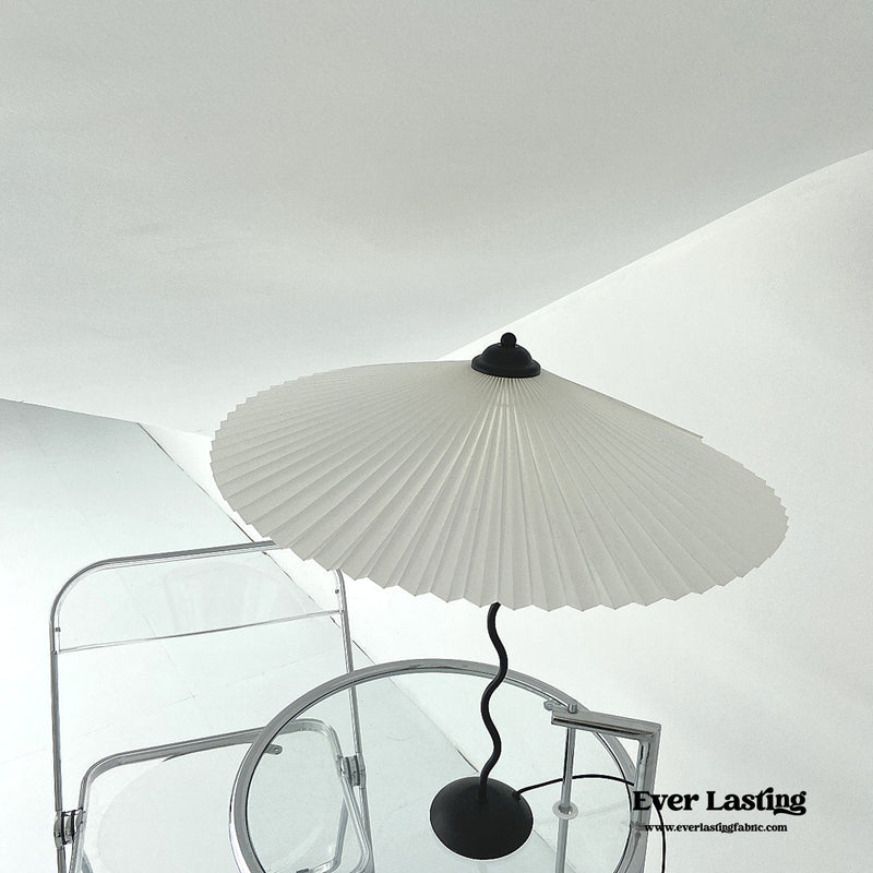 Vintage Inspired Tilted Umbrella Lamp / Beige Light