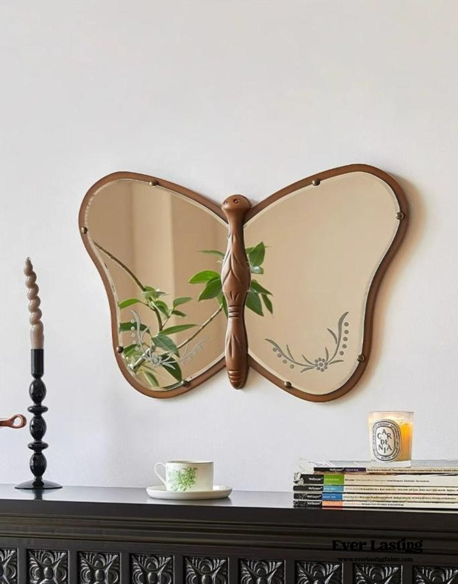 Vintage Wooden Butterfly Mirror - Ever Lasting