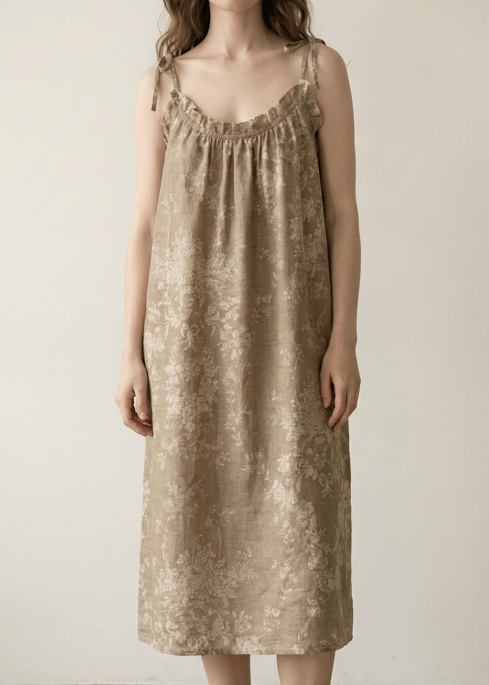  - Ever Lasting - Viola Sleeveless Ruffle Floral Nightwear/ Blue - Pajamas - Ever Lasting