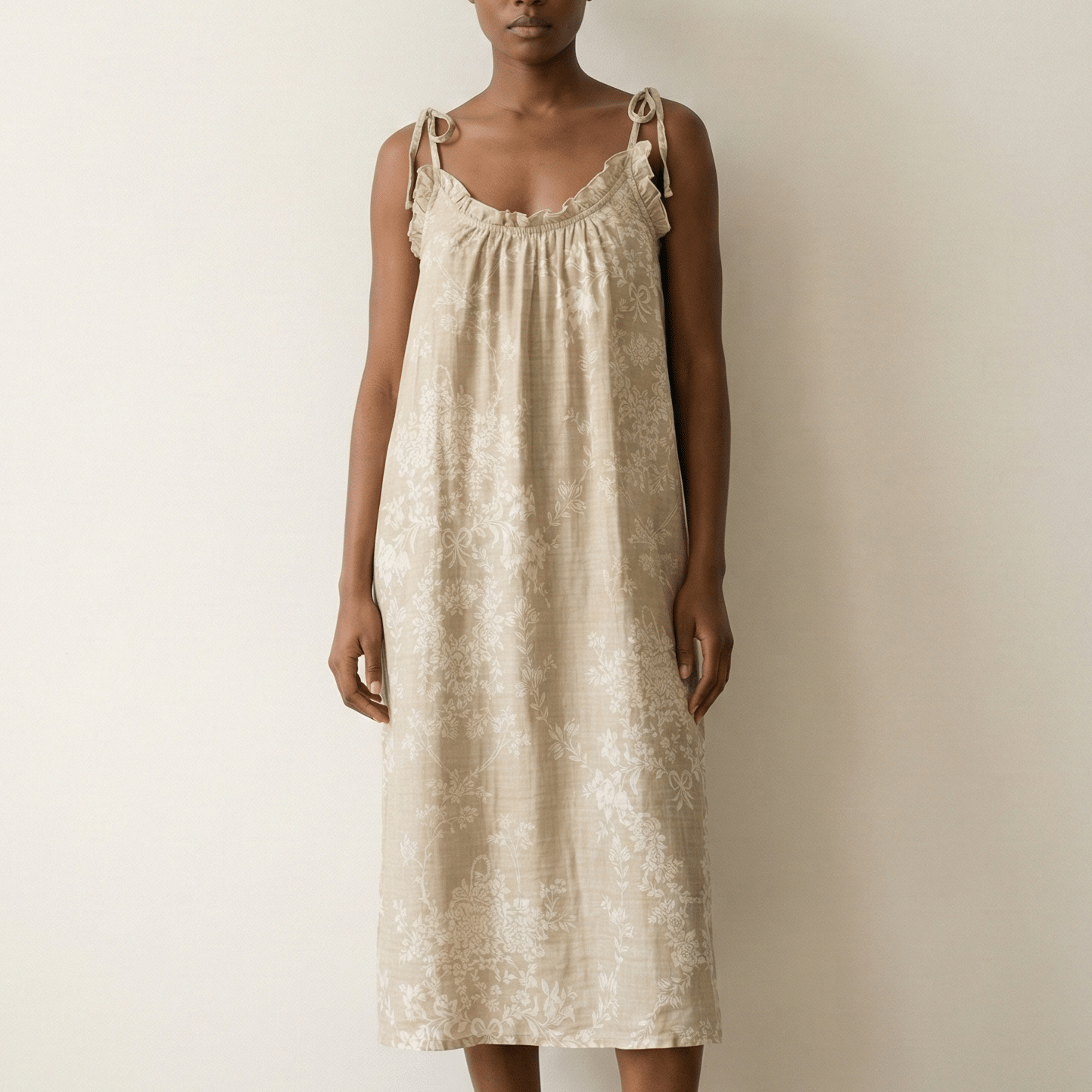  - Ever Lasting - Viola Sleeveless Ruffle Floral Nightwear/ Blue - Pajamas - Ever Lasting