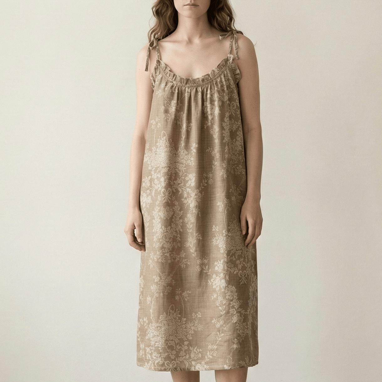  - Ever Lasting - Viola Sleeveless Ruffle Floral Nightwear/ Blue - Pajamas - Ever Lasting