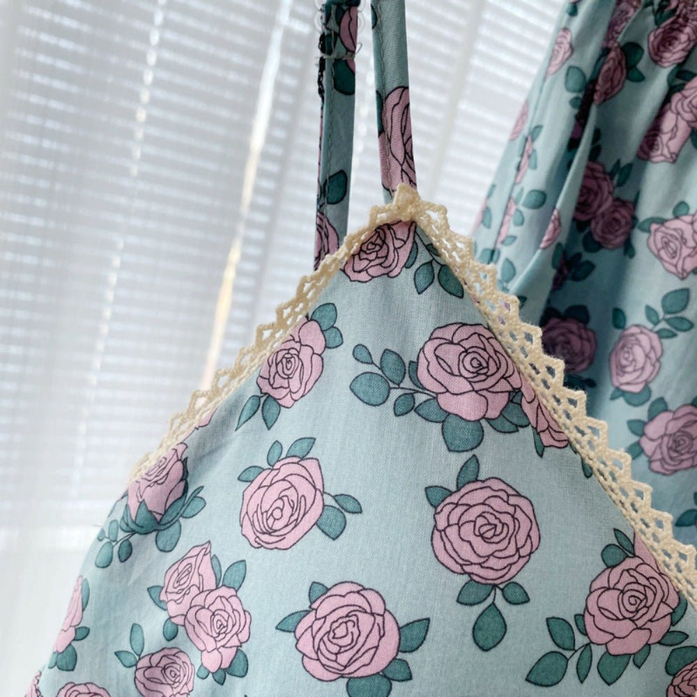 Vivian Vintage Floral Pajama Set / Tie Strap - Ever Lasting