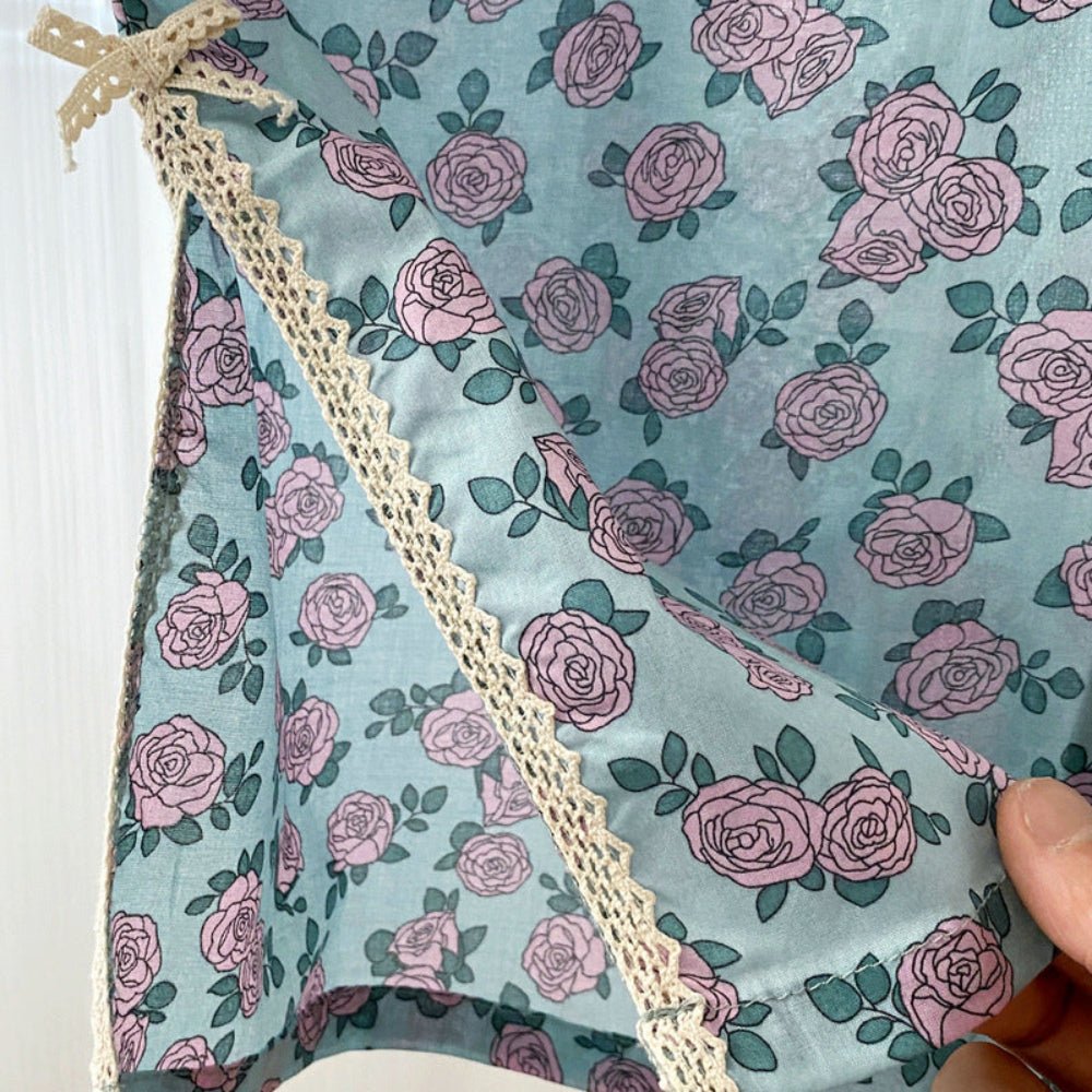 Vivian Vintage Floral Pajama Set / Tie Strap - Ever Lasting