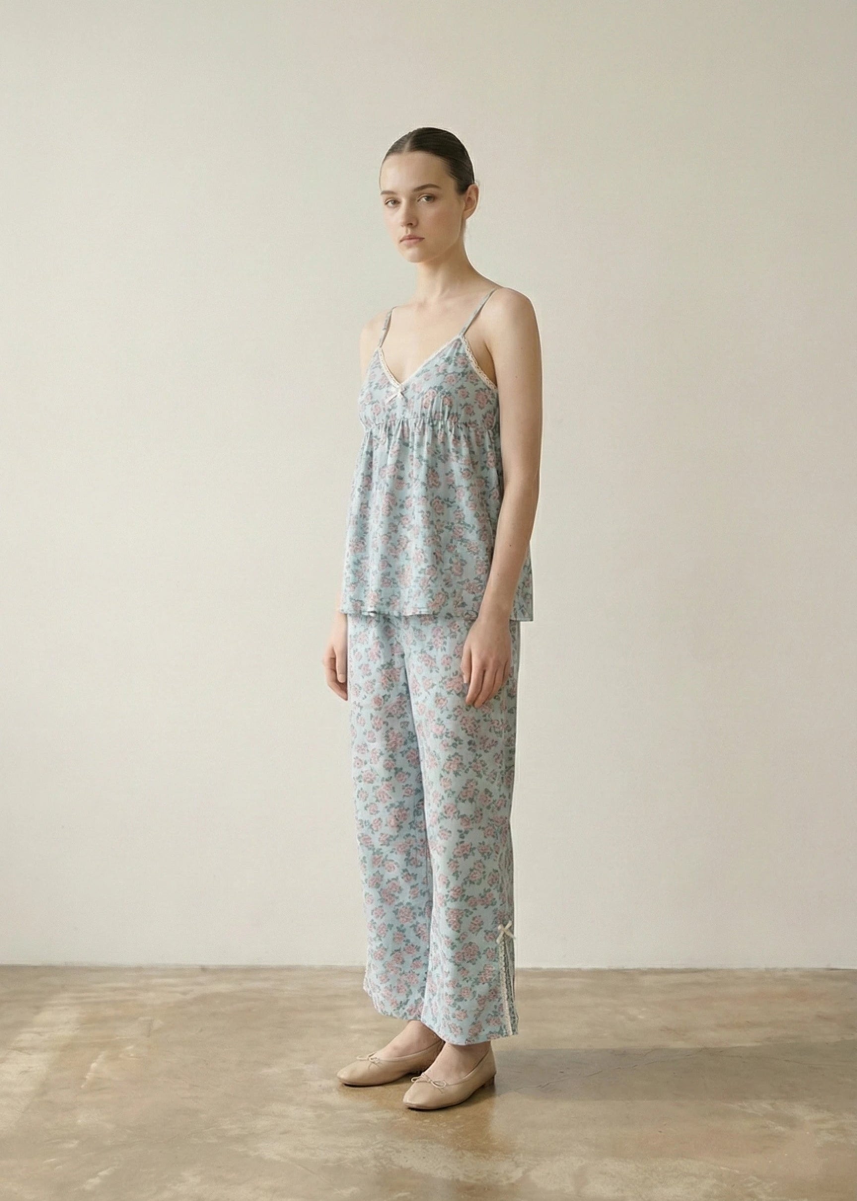  - Ever Lasting - Vivian Vintage Floral Pajama Set / V Neck - Pajamas - Ever Lasting