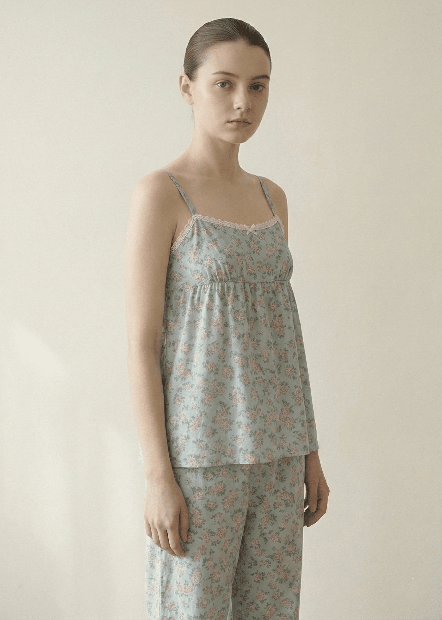  - Ever Lasting - Vivian Vintage Floral Pajama Set / V Neck - Pajamas - Ever Lasting