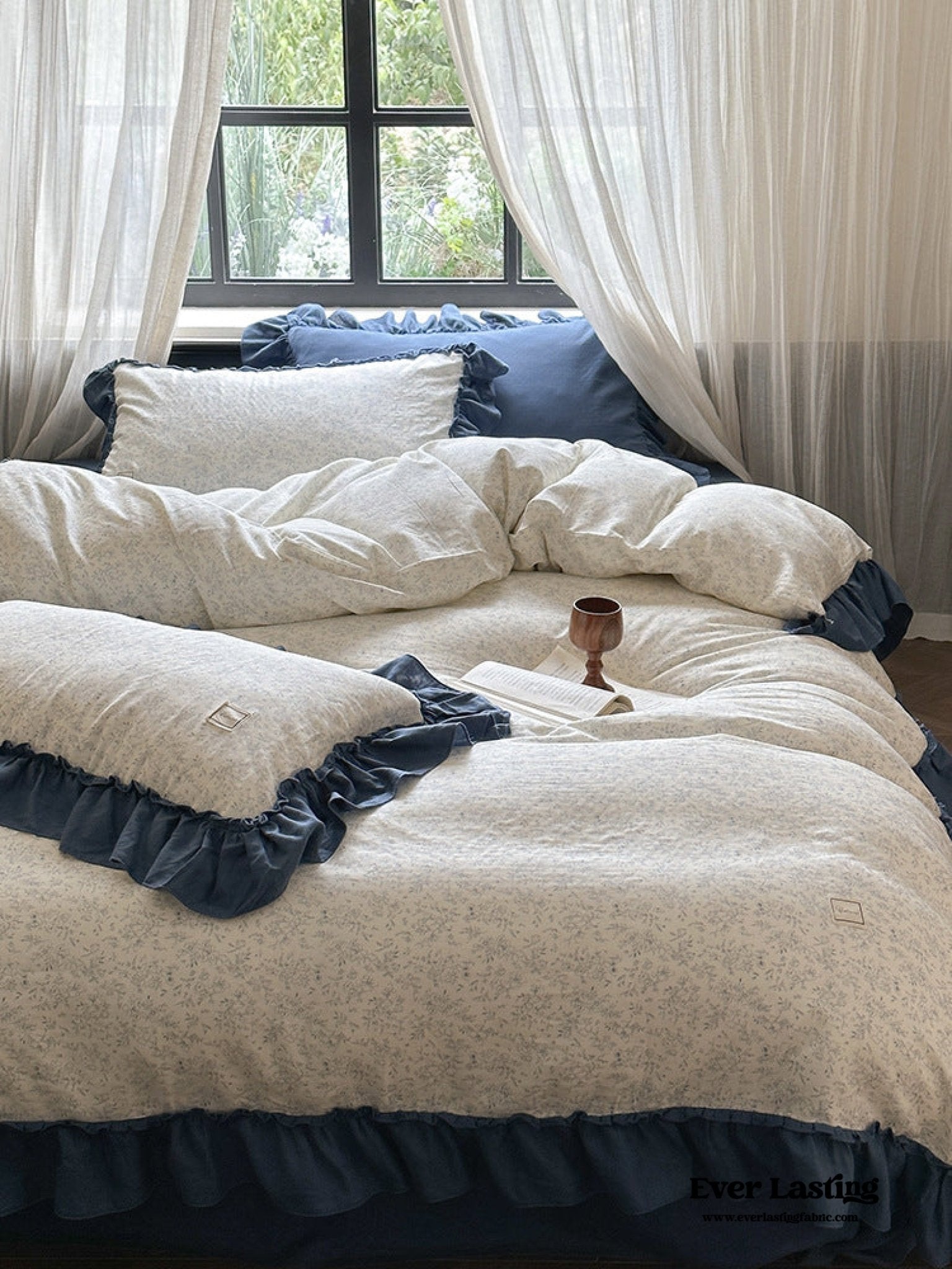 Vivienne Floral Double Gauze Bedding Set / Blush Pink - Ever Lasting