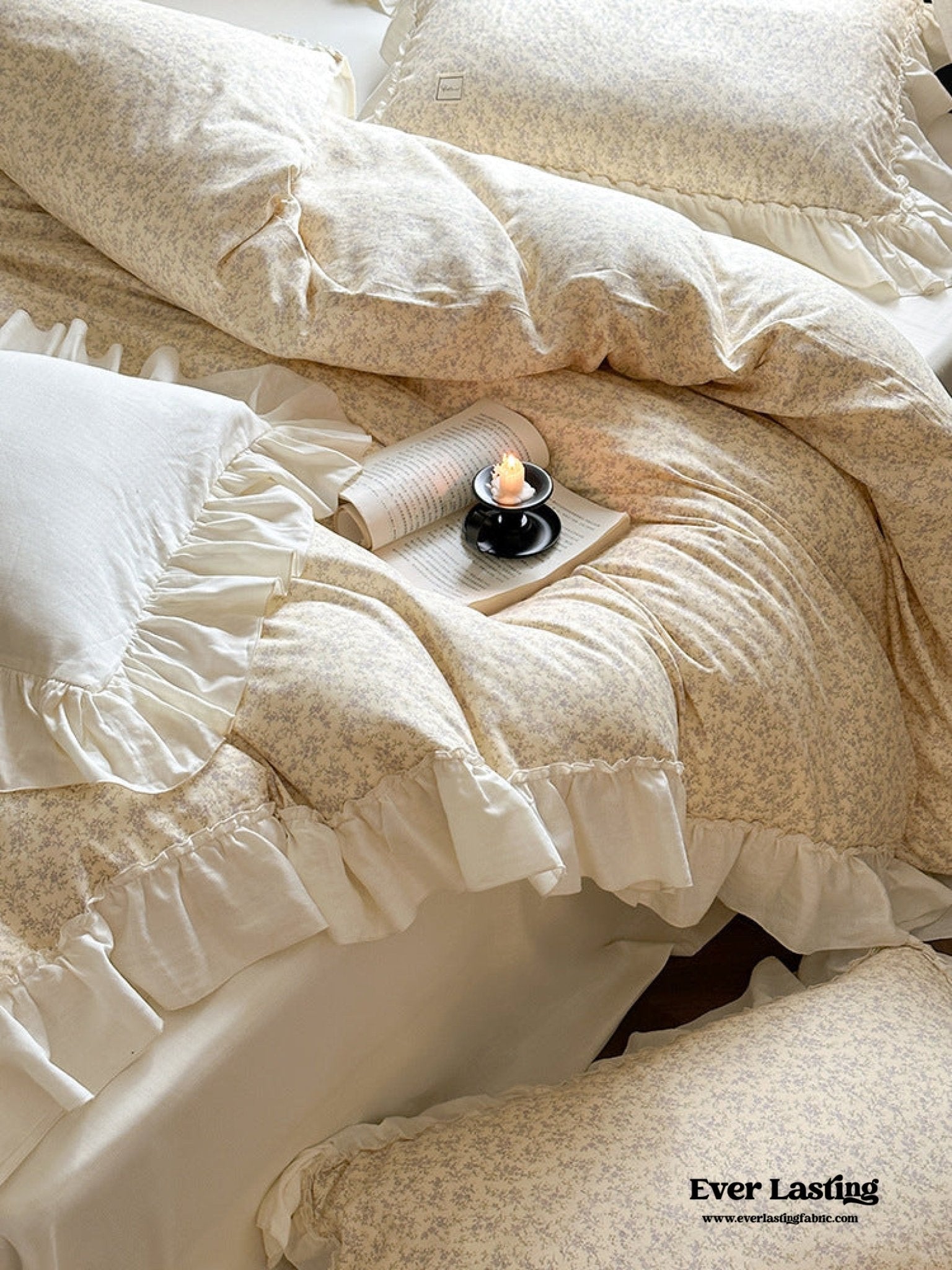 Vivienne Floral Double Gauze Bedding Set / Blush Pink - Ever Lasting