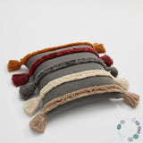 Warm Tone Fall Tufted Pillows With Tassels (5 Colors) Gray / Pillowcase Pillow