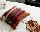 Warm Tone Fall Tufted Pillows With Tassels (5 Colors) Pillow