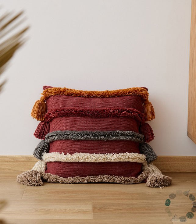  - Ever Lasting - Warm Tone Fall Tufted Pillows with Tassels (5 Colors) - Pillow - Ever Lasting