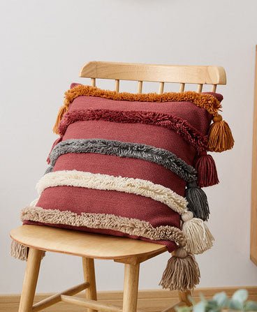  - Ever Lasting - Warm Tone Fall Tufted Pillows with Tassels (5 Colors) - Pillow - Ever Lasting
