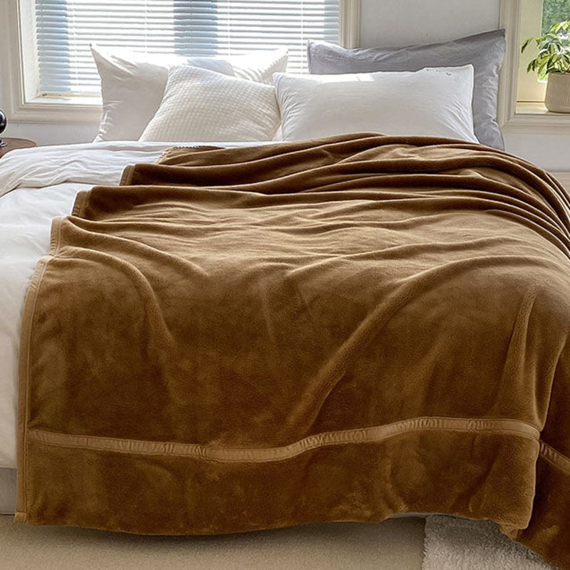 Warm Tone Lush Fleece Blanket / Blue Amber Medium Blankets