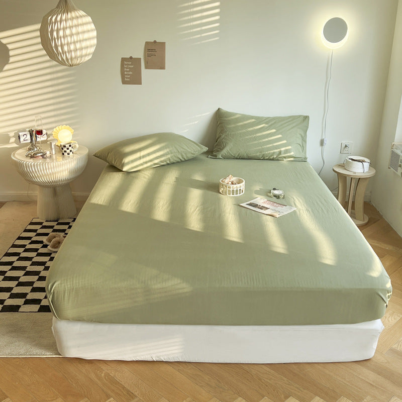 Washed Cotton Bed Sheets (12 Colors) Avocado Green / Small Flat Sheet