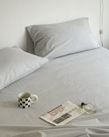 Washed Cotton Bed Sheets (12 Colors) Light Gray / Small Flat Sheet