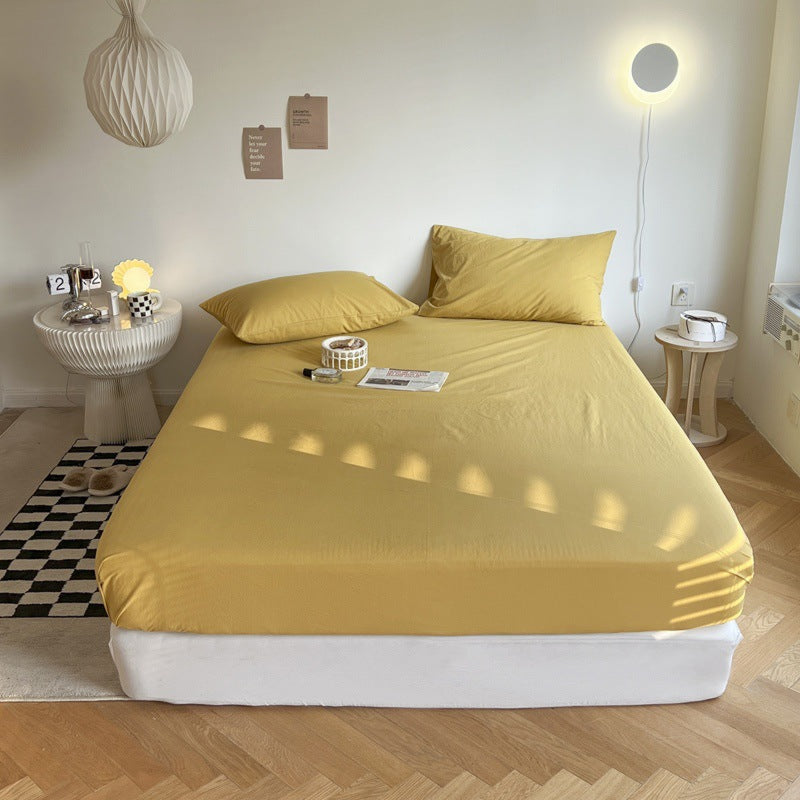 Washed Cotton Bed Sheets (14 Colors) Mustard Yellow / Small Flat Sheet