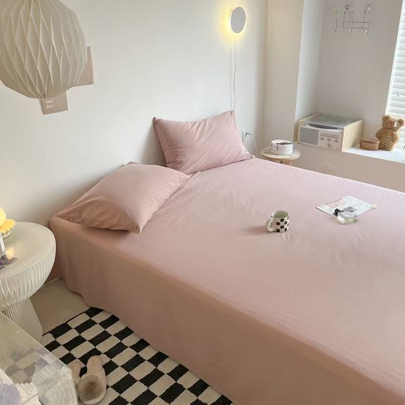-Ever Lasting - Washed Cotton Bed Sheets / Pink (Final Sale) -Bed Sheet -Ever Lasting
