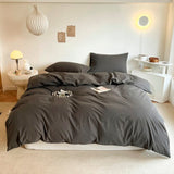 Washed Cotton Duvet Cover (12 Colors) Charcoal / Small