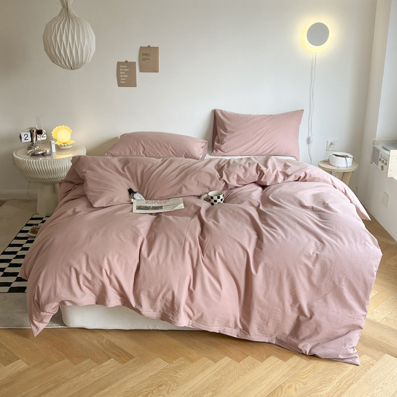 Washed Cotton Duvet Cover (12 Colors) Rust Pink / Small