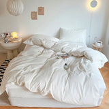 Washed Cotton Duvet Cover (12 Colors) White / Small