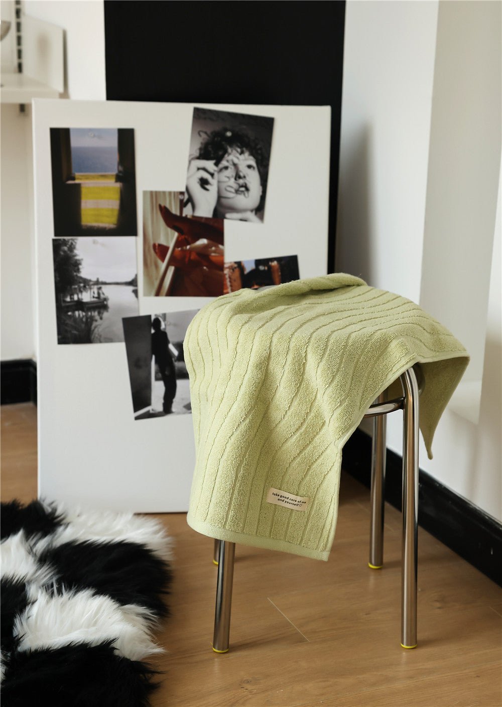  - Ever Lasting - Wavy Cotton Towel / Beige - Towel - Ever Lasting