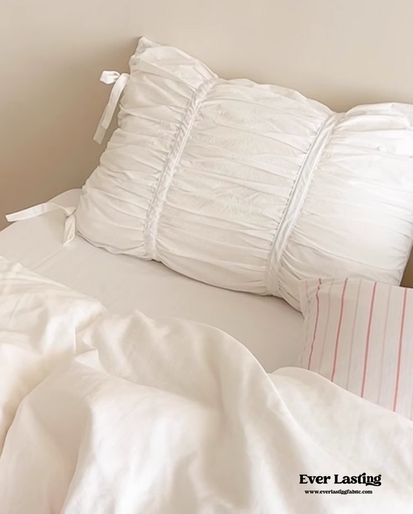 White Coquette Tied Pillowcases