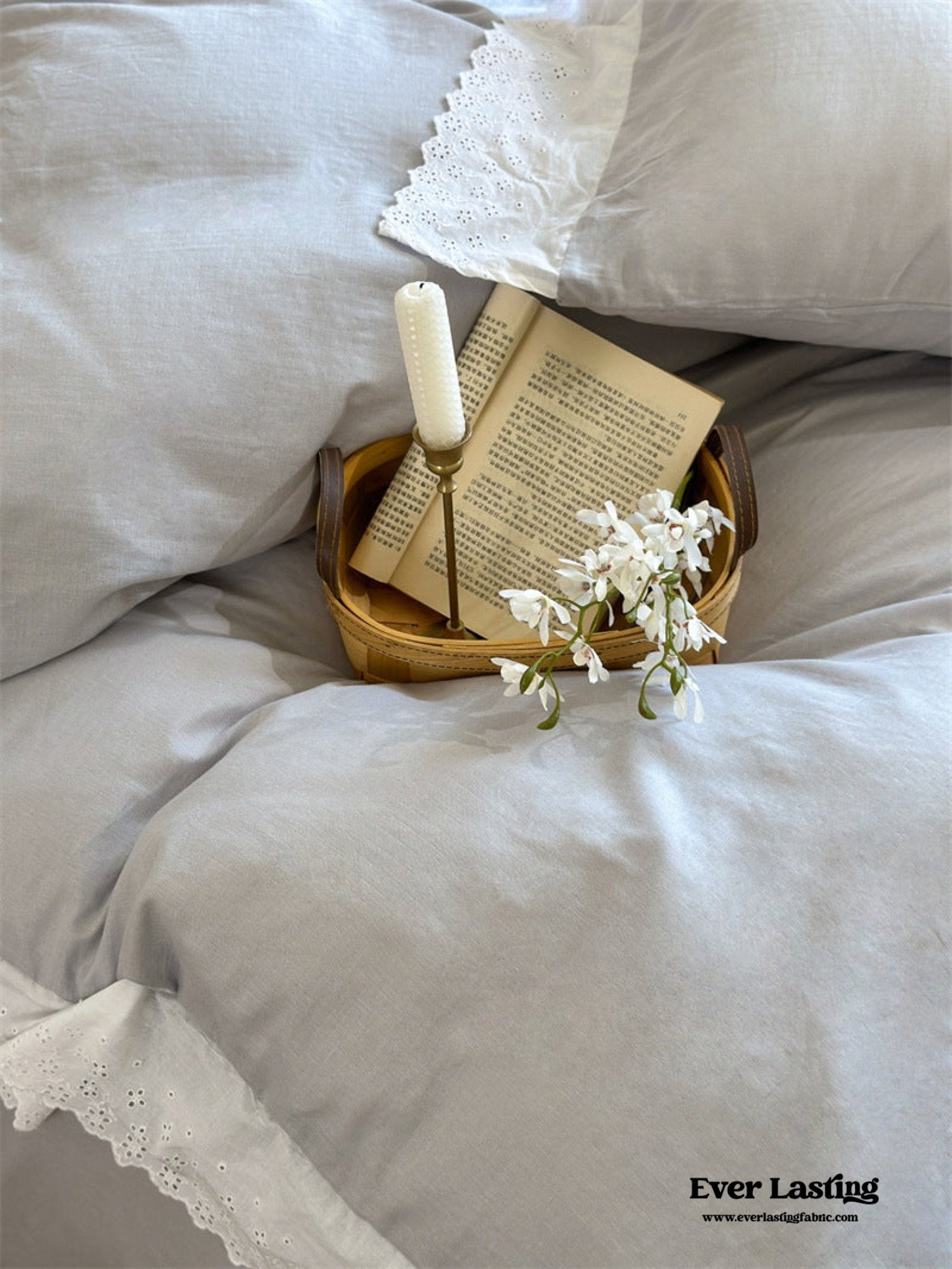White Ruffle Lace Bedding Bundle - Ever Lasting