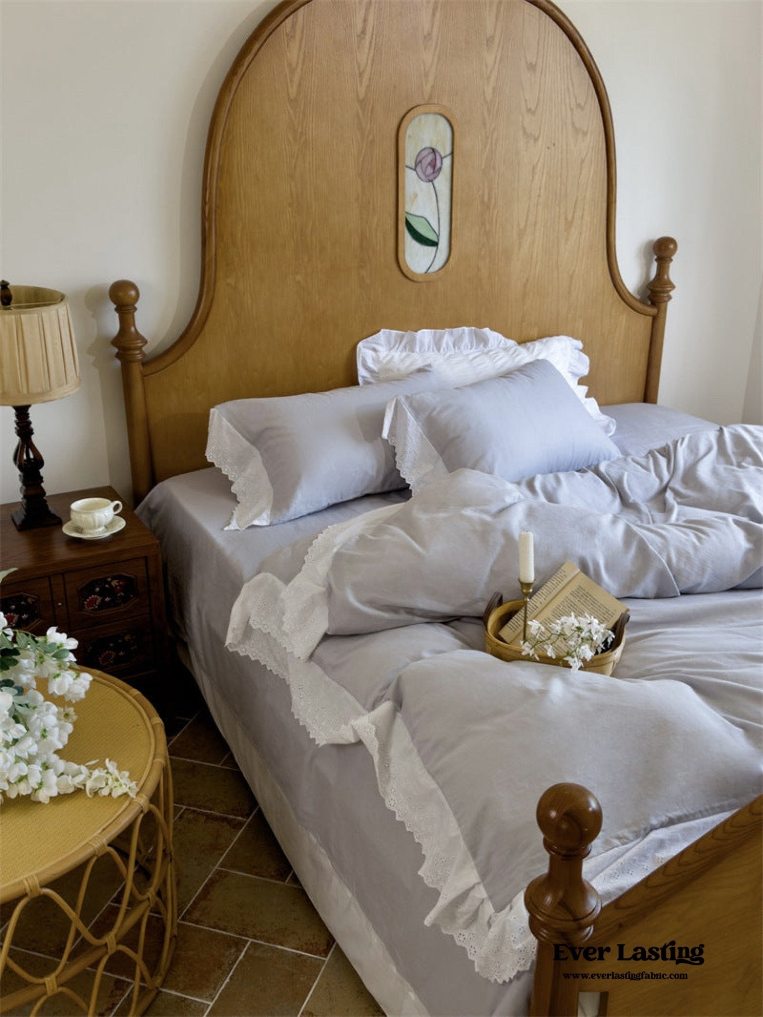 White Ruffle Lace Bedding Bundle - Ever Lasting