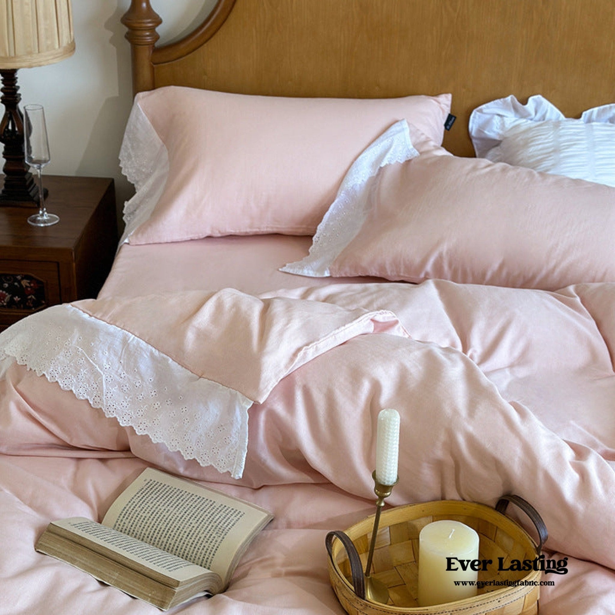 White Ruffle Lace Bedding Bundle - Ever Lasting