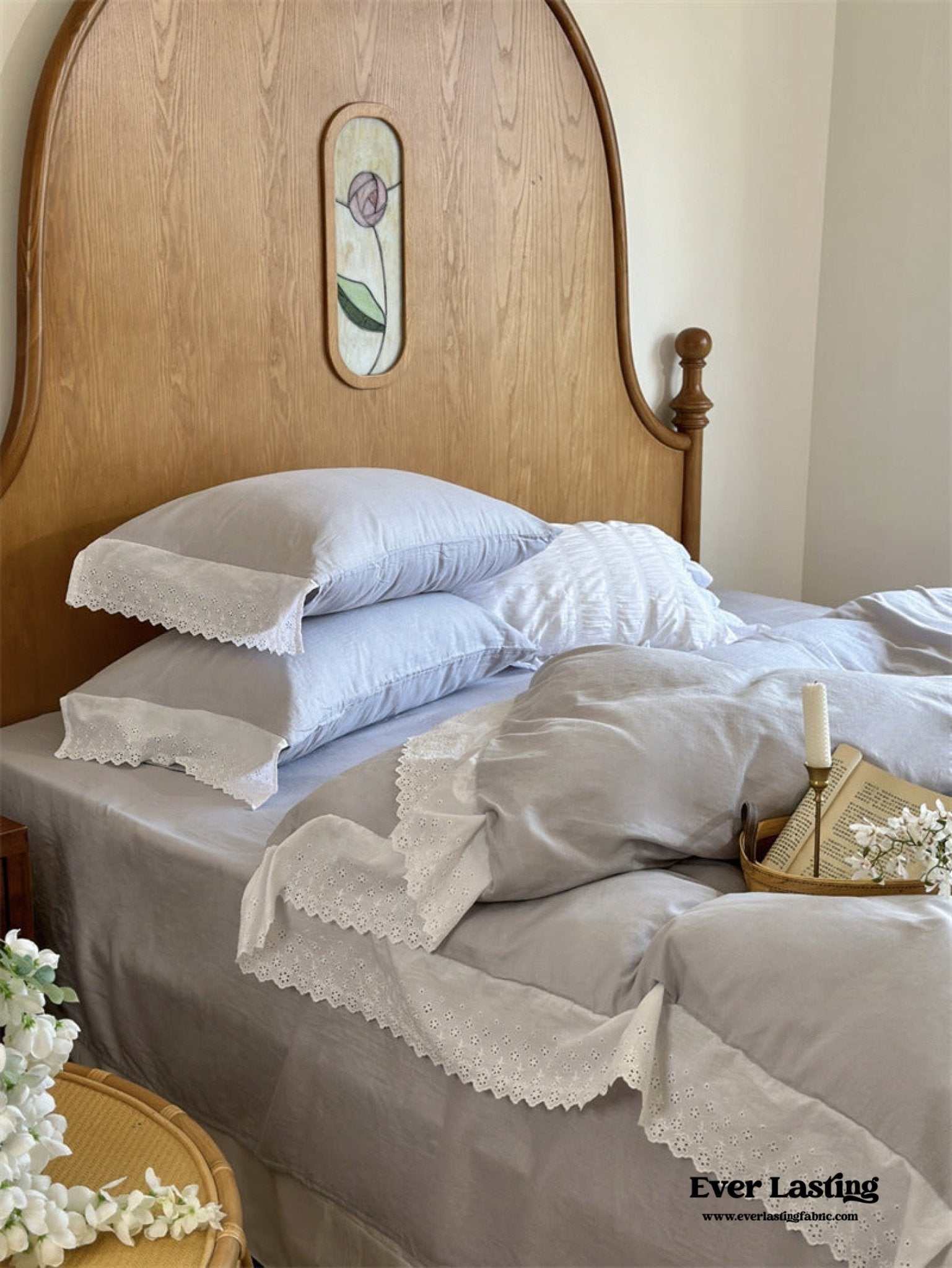 White Ruffle Lace Bedding Bundle - Ever Lasting